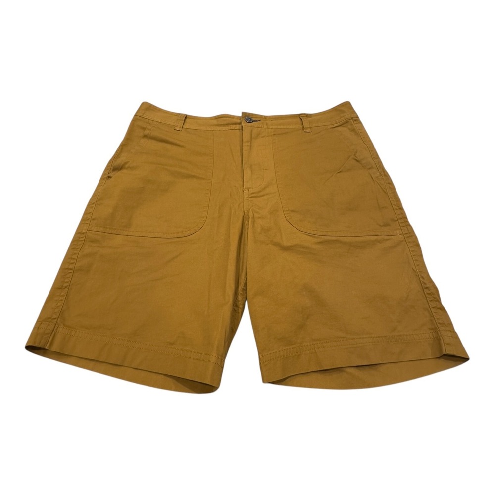 Dravus Shorts Mens 32 Brown Cotton Spandex Flat Front Patch Pocket Casual Skate